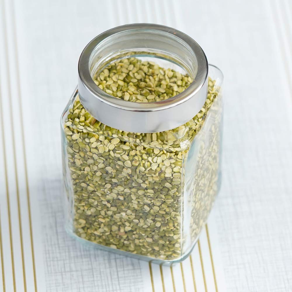 Femora Glass Cuboid Kitchen Storage Jar, 750ML, Set of 6, Free Replacement of Lids