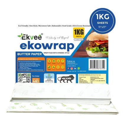 Ekowrap Butter Paper 1 kg Sheets 11x11 Inch Pack of-1