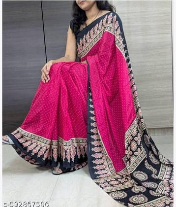 JIHANA FAB Georgette Printed Banarasi saree With Unstitched Blouse Piece ( Multicolor )
