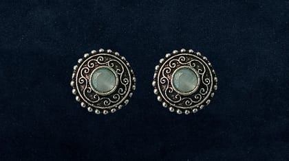 Bilasita Navatari Collection Oxidised Ear Studs | Vintage Ethnic Charm | Ethnic Casual