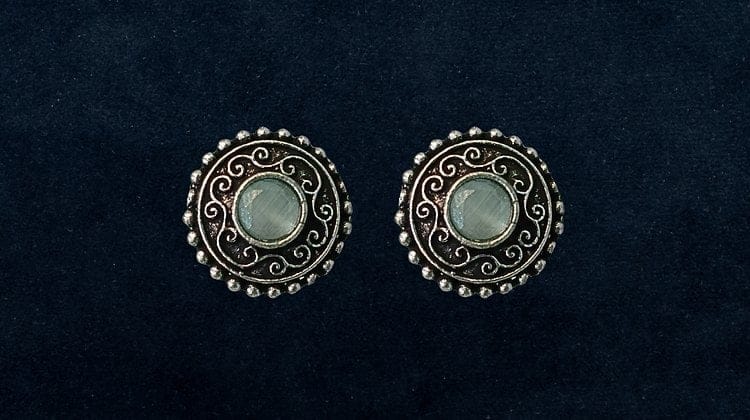 Bilasita Navatari Collection Oxidised Ear Studs | Vintage Ethnic Charm | Ethnic Casual