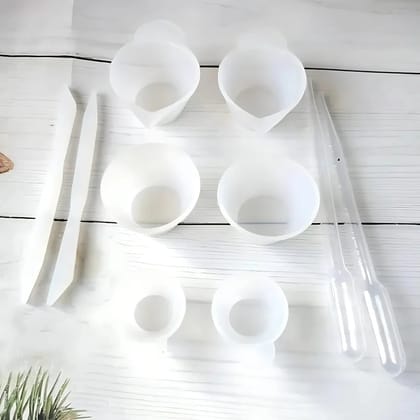 Resin Pouring & Mixing Cups Set of Silicone | 6 Measuring Cups, 2 Droppers, 2 Silicone Mixing Sticks