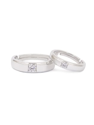 Adjustable Pure 925 Silver Couple Rings-Adjustable