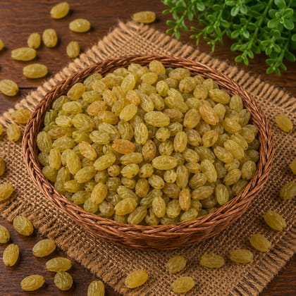 Indian Green Kishmish Short Raisins (250g) | Naturally Sweet & Chewy Healthy Snack | Everyday Snacking