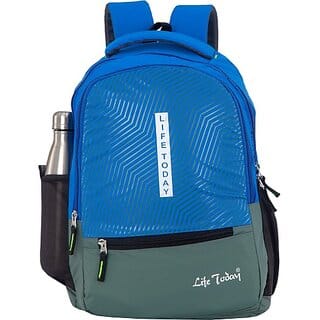 Life Today Large 35 L Backpack School Bags Backpacks for Boys Girls Stylish Men and Women College Office (Blue)