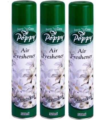 Aero Care Poppy Jasmine Air Freshener Room Fragrant Spray A Wave of Freshness 320 ml (Pack of 3)