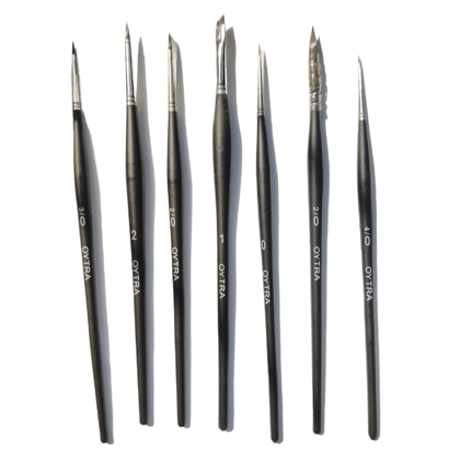 Mini Spotter Brushes  Shorter Miniature Liner for Detailing Set of 7