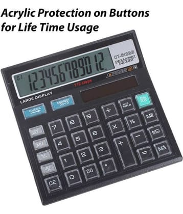 Nilam Enterprice Digit Financial and Business Calculator with Acrylic Protected on Buttons,(Black)