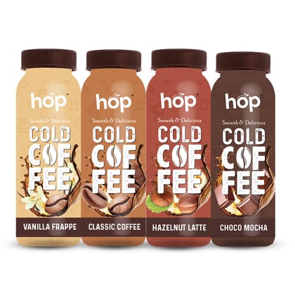 HOP Smooth & Delicious Cold Coffee Mix Assorted Flavors - Pack of 6