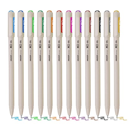 Hauser XO Multicolor Gel Pen with Hard Box Case - Pack Of 10 - Multicolor