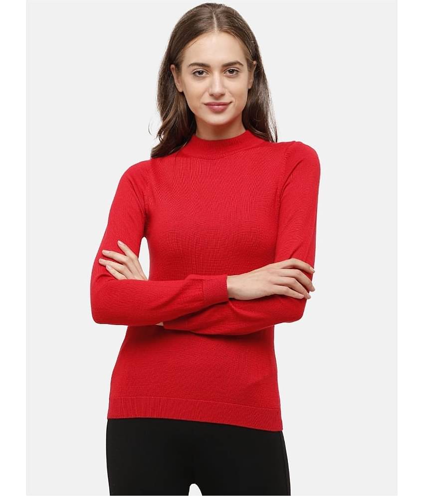 98 Degree North Woollen Red Pullovers - Single