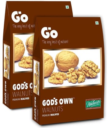 Go California Walnuts Kernels Premium Halves Vacuum Packed, 500g (250g X 2) - Fresh Walnuts | Kashmiri Walnuts | Healthy and Pure Walnuts