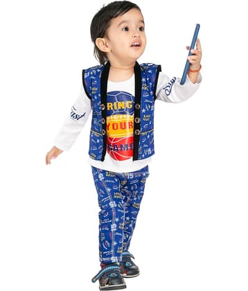 s muktar garments Pack of 1 Baby Boys Denim T-Shirt & Pants Set ( Blue )