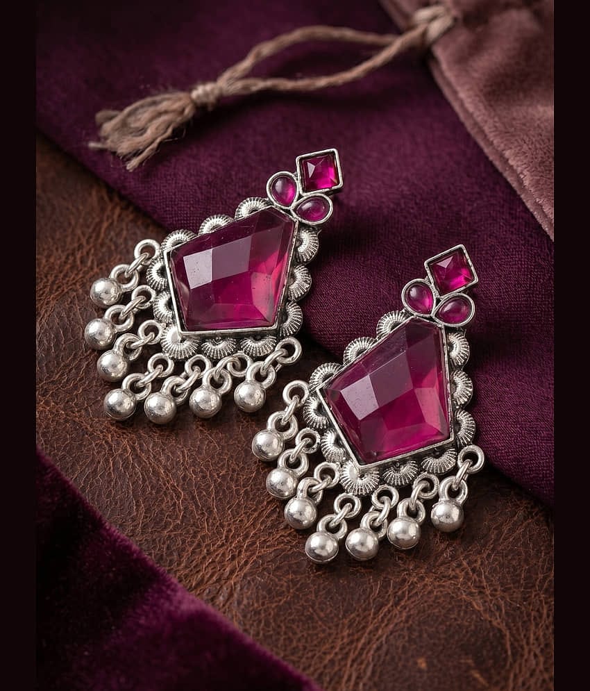 Bhagya Lakshmi Pink Chandelier Earrings ( Pack of 1 )