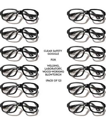 LXMI Black Frame Clear Glass Welding, Laboratory, Wood-working, Blowtorch Safety Safety Goggles