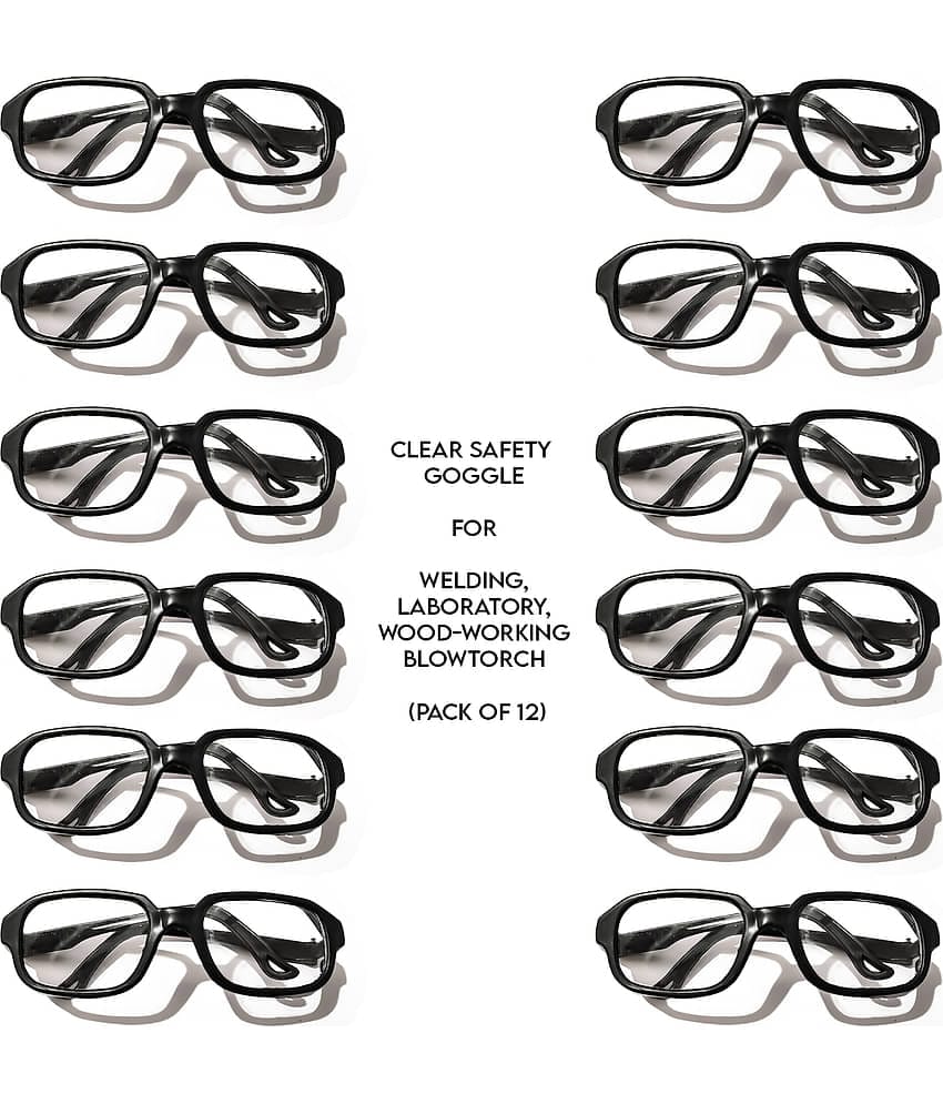 LXMI Black Frame Clear Glass Welding, Laboratory, Wood-working, Blowtorch Safety Safety Goggles