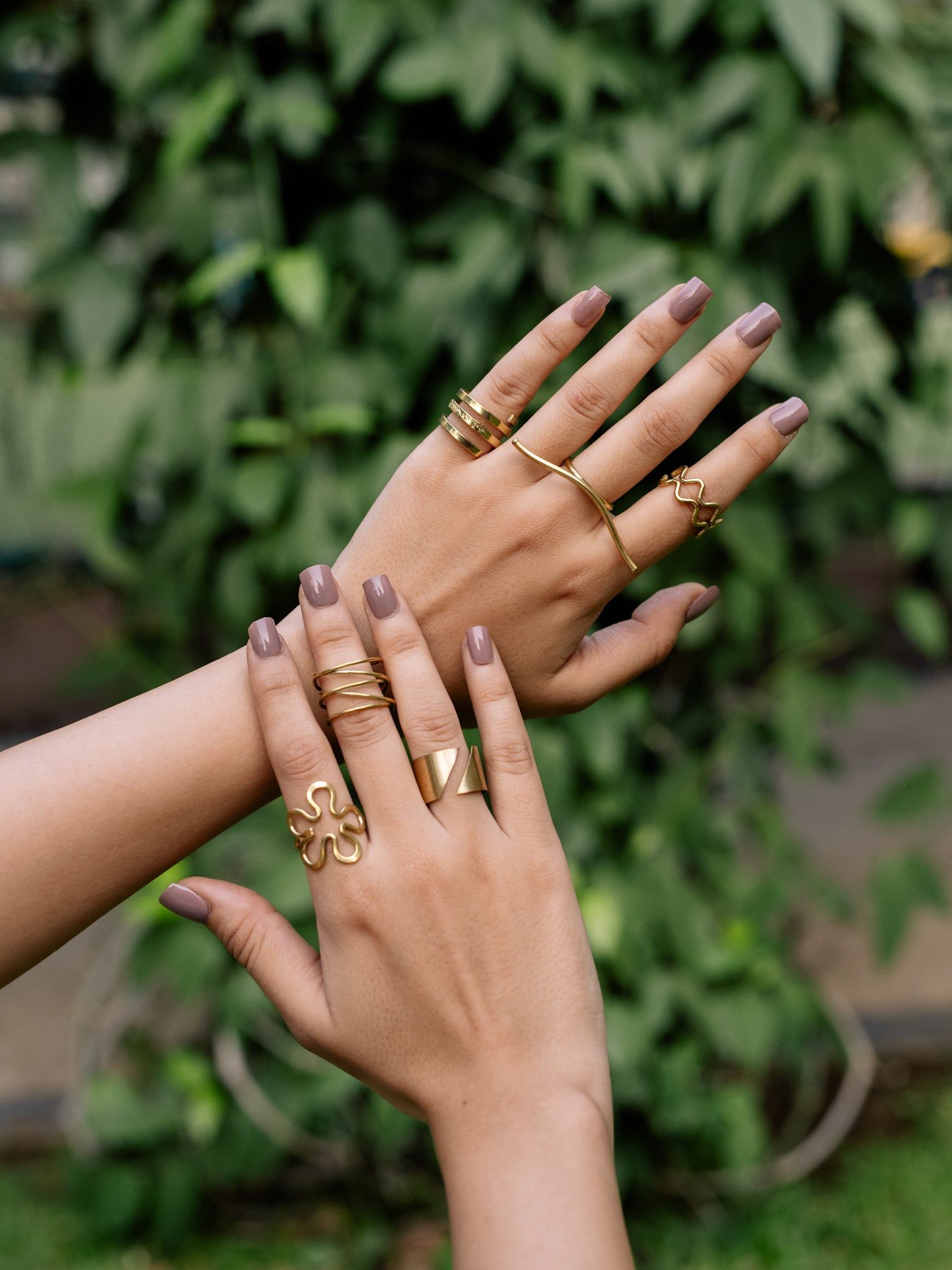 Flora 6  Brass Rings Combo Adjustable Ring (Anti Tarnish)