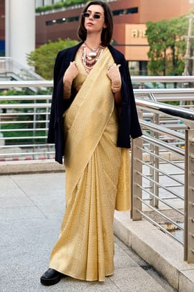 Sand Beige Kanjivaram Silk Saree