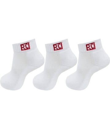 RC. ROYAL CLASS - Cotton Men's Self Design White Ankle Length Socks ( Pack of 3 )
