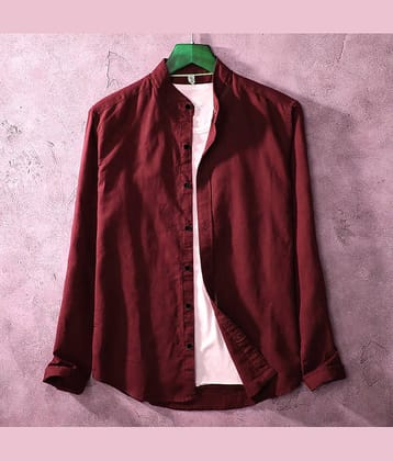 Qlonz store Cotton Blend Regular Fit Solids Full Sleeves Men's Casual Shirt - Navy ( Pack of 1 )