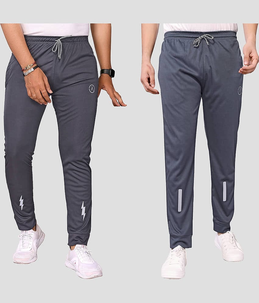 Anand Multicolor Lycra Men's Joggers ( Pack of 2 )