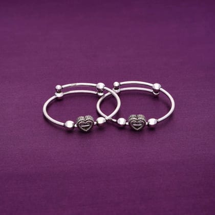 Braveheart Cuff Silver Children Bracelet-None / Oxidised Silver