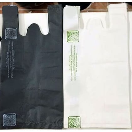 Enviclean W-Cut Carry Bags (100kg) | Dual Color Options (White/Black) | Retail Packaging