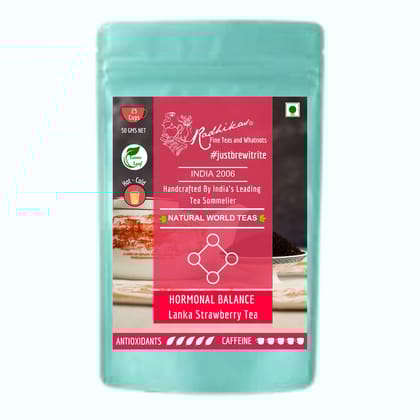 HORMONAL BALANCE Lanka Strawberry Tea - A Sweet Tea for Glow & Wellness (50 gm - Makes 25 Cups of Tea) by M/S RADHIKAS FINE TEAS AND WHATNOTS
