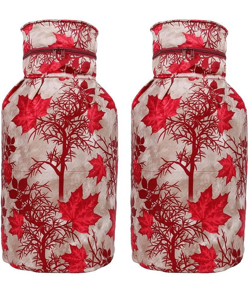 E-Retailer Set of 2 Polyester Red Cylinder Cover