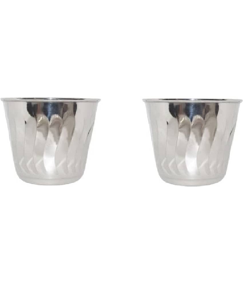 Dynore Stainless Steel Table Vase 10 cms - Pack of 2