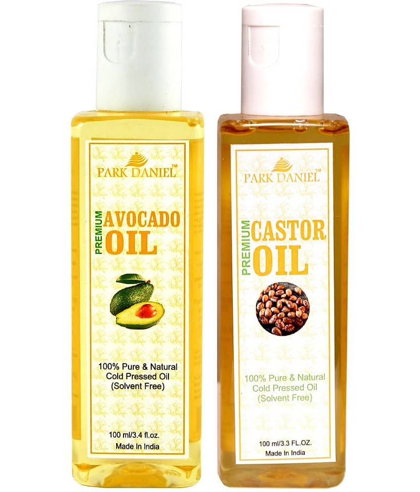 Park Daniel Premium Castor & Avocado Oil(200 ml) 100% Pure & Natural 100 ml Pack of 2