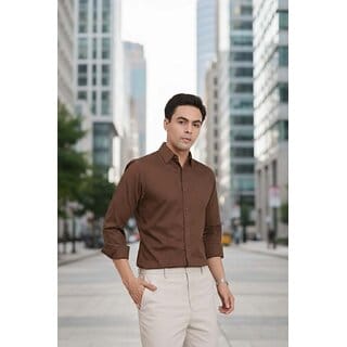 Casualbud Black Men's Cotton Regular Fit Shirt