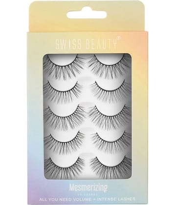 Swiss Beauty 3D-Lashes -(Mesmerizing, Set of 5)