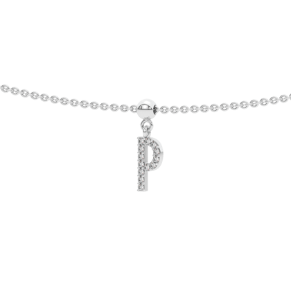 Letter "P" bead charm-Bead charm + silver chain for bead charm
