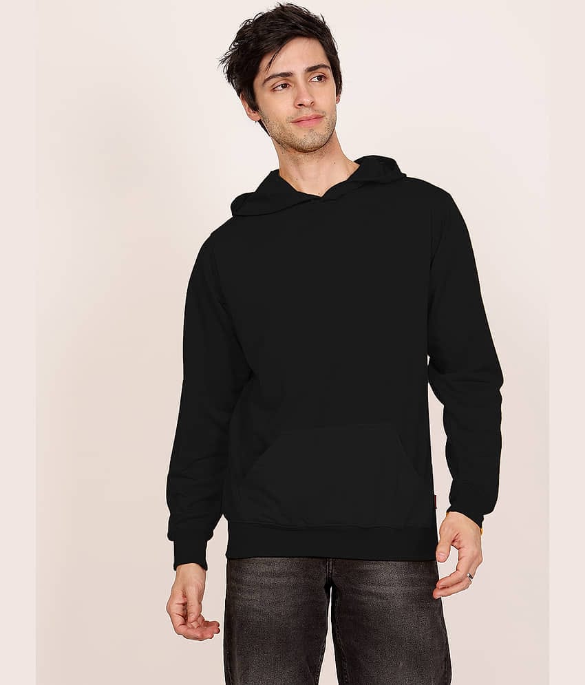 Leotude Fleece Hooded Men's Sweatshirt - Black ( Pack of 1 )