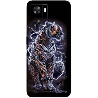 Yug Emporium Oppo A77 4G Mobile  Skin Sticker ( 3D Black Lion Theme Skin ) (Mobile Back Cover, Black)