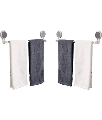 SMARTHOMEMART 2 Pcs Wall Mounted Self Adhesive Magic Sticker Towel Holder in Bathroom/Towel Rod for Bathroom/Hangers for Clothes/Cloth Hanger for Wall/Towel Stand/Towel Napkin Holder Towel Bars