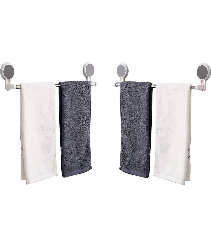 SMARTHOMEMART 2 Pcs Wall Mounted Self Adhesive Magic Sticker Towel Holder in Bathroom/Towel Rod for Bathroom/Hangers for Clothes/Cloth Hanger for Wall/Towel Stand/Towel Napkin Holder Towel Bars