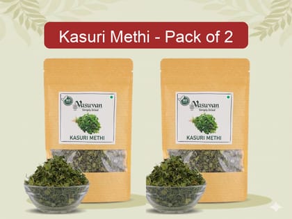 Vasuvan Kasuri Methi (Pack of 2 - 50g Each) | Dried Fenugreek Leaves Value Pack