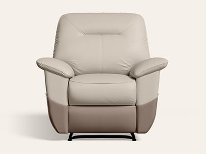 Nurest Manual 1 Seater Leatherette Recliner with USB Port (3-Years Warranty, Beige and Peanut)