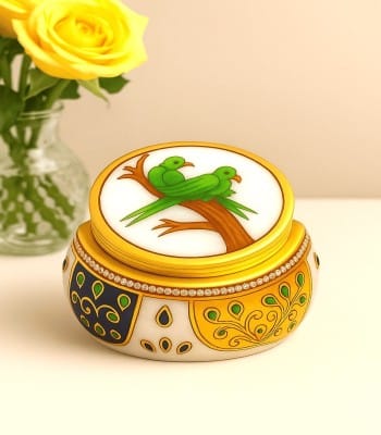 Marble Coaster Set Parrot Painting