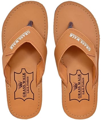 GRASS WALK - Tan Men's Thong Flip Flop