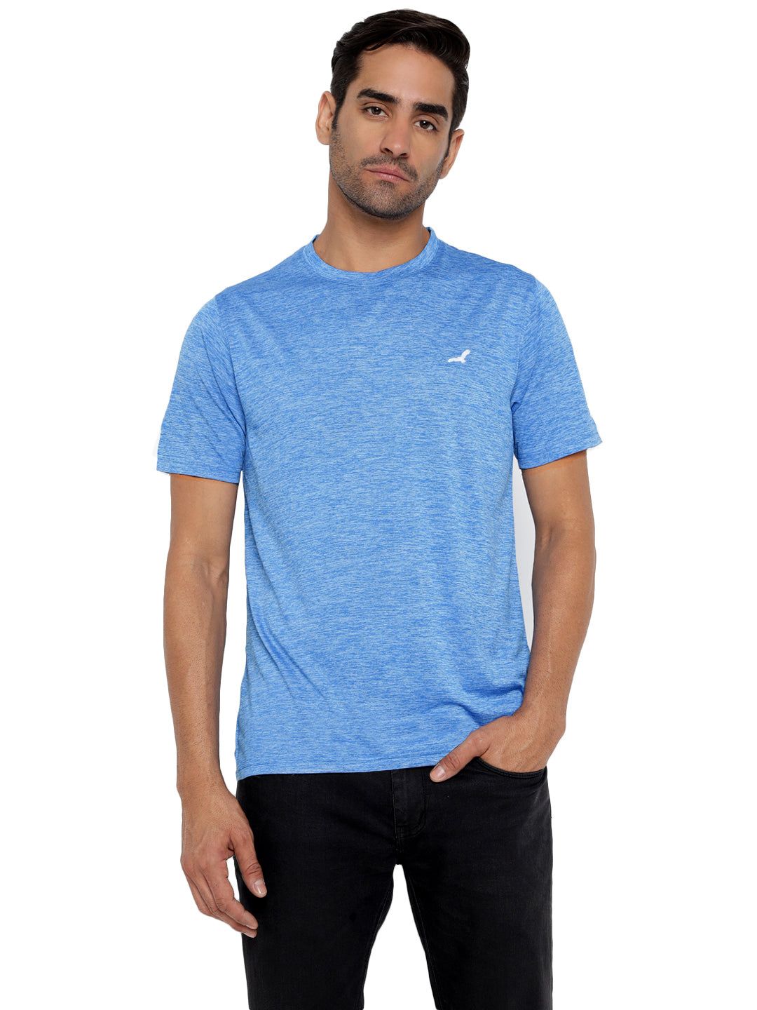Active wear Kooltex Round Neck T-Shirt for Men - Sky Blue-S / Sky Blue