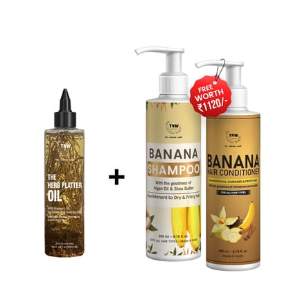 BUY HERB PLATTER OIL, GET BANANA SHAMPOO + BANANA CONDITIONER-FREE