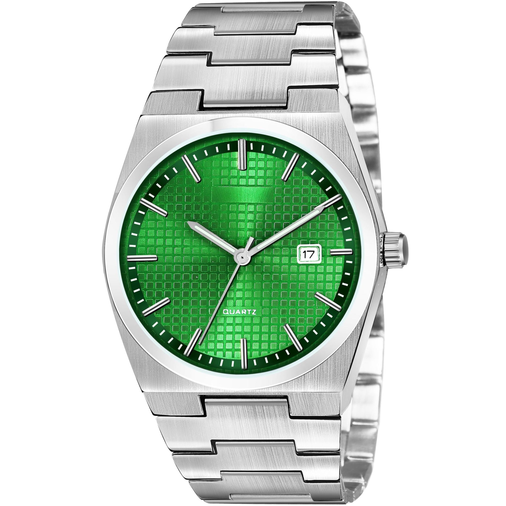Green Dial Date Function Analog Watch for Men LR160