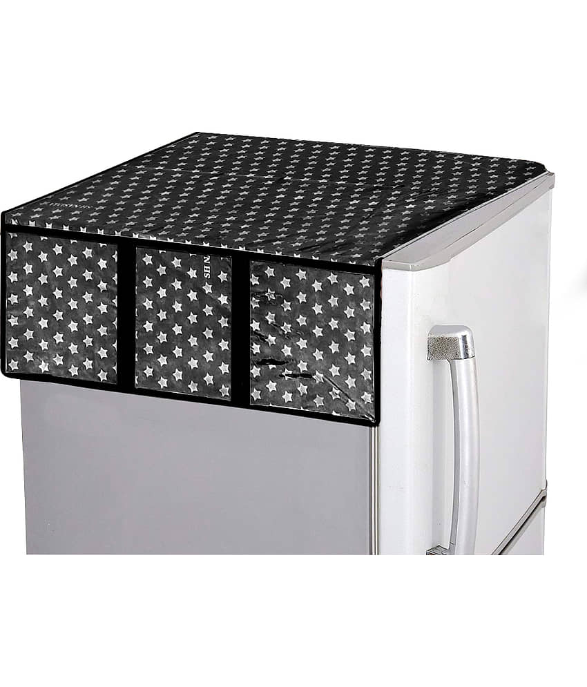 Waterproof Refrigerator Fridge Top Cover with 6 Utility Pockets Star Print