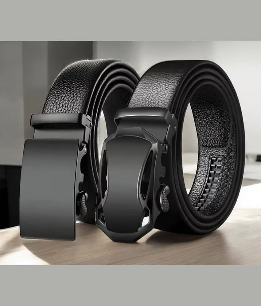 BAYEMA - Black Synthetic Men's Casual Belt ( Pack of 2 )