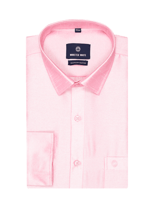 Mens Dupion Satin Regular Fit Light Pink Colour Shirt-36 / F/S / Light Pink