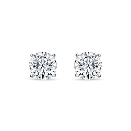 Glittering Round Zirconia Studs for Women - Medium