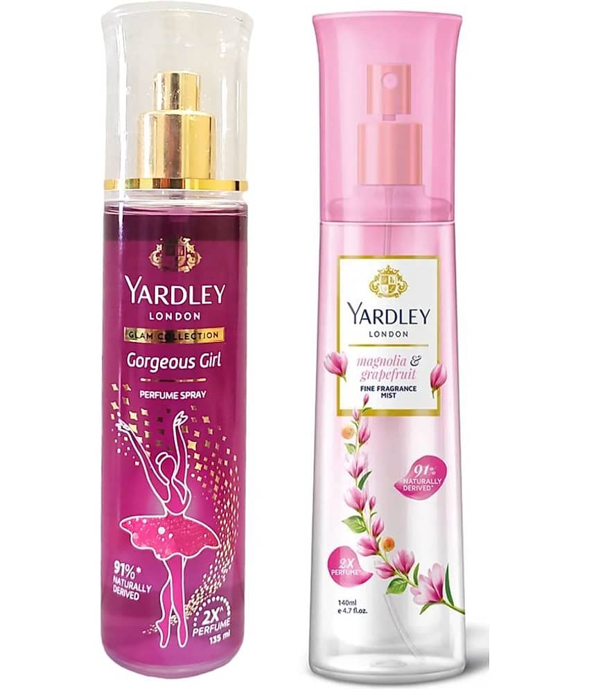 Yardley London GORGEOUS GIRL&MAGNOLIA-GRAPEFRUIT Body Spray for Women,Unisex,Men 275 ml ( Pack of 2 )